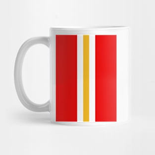 Retro American Football Stripes Kansas Red, White, Yellow Mug